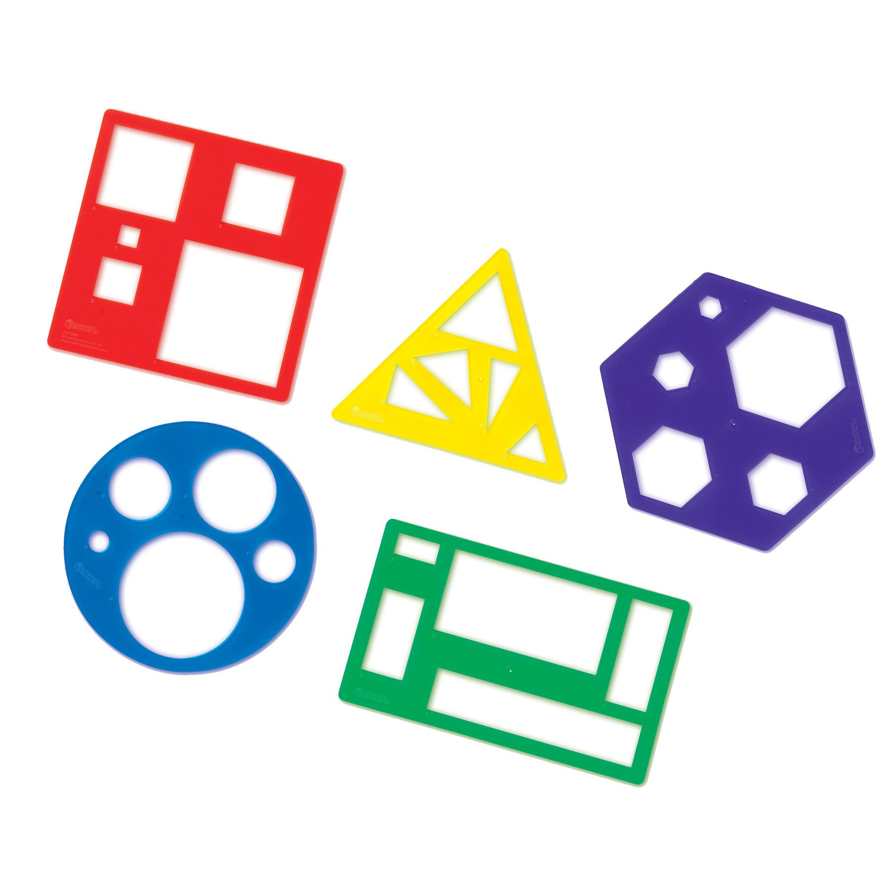 Learning Resources Шаблони, с геометрични фигури, 5 броя | Office 1 ...